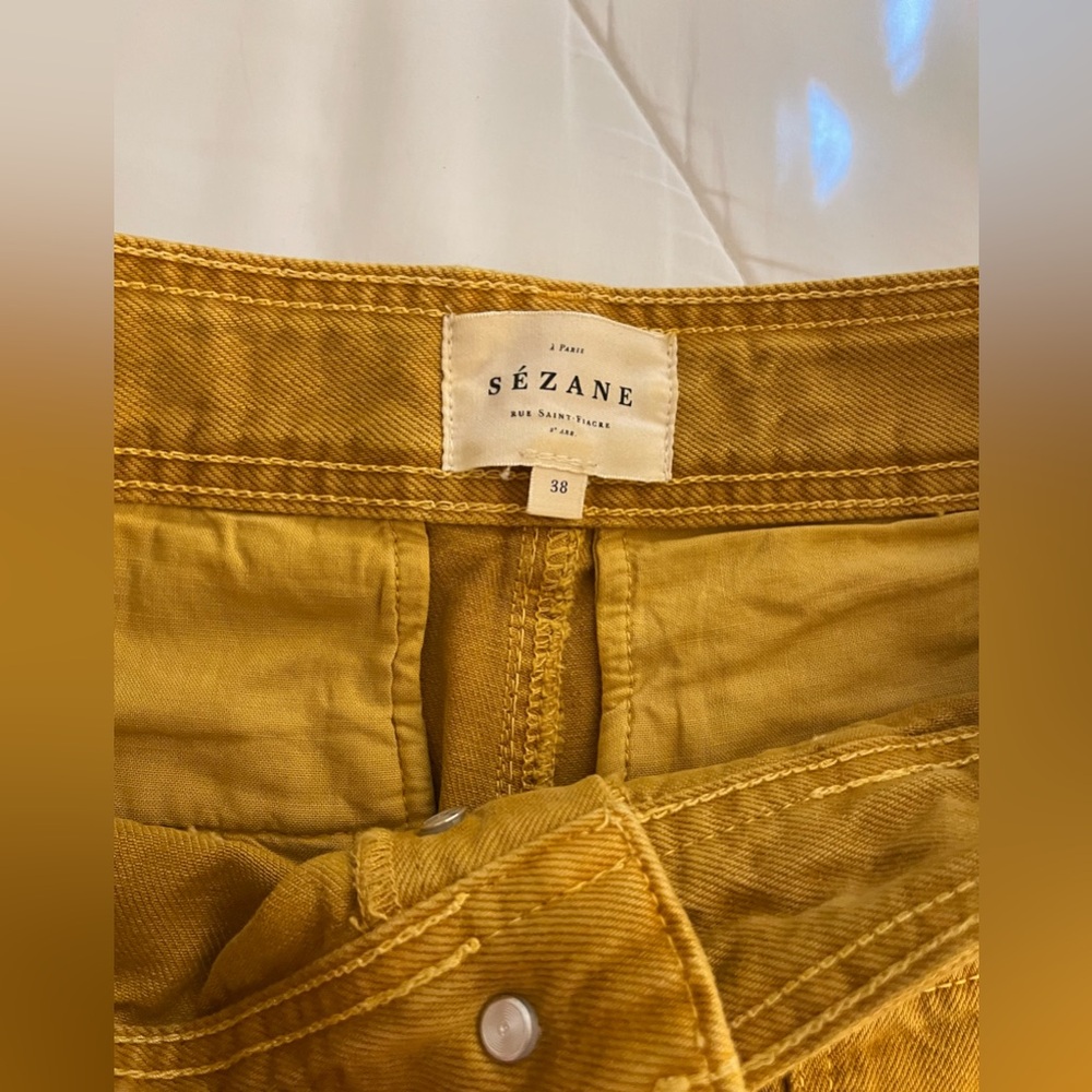 Sézane Cyriel Trousers in Ochre - Picture 6 of 6
